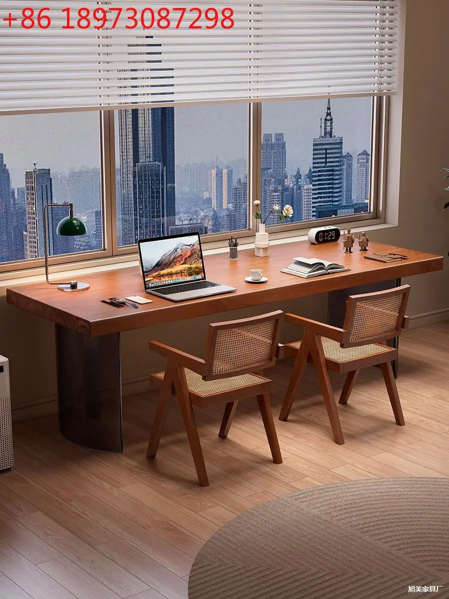 Back desk of sofa in horizontal hall Solid wood home study desktop office computer desk