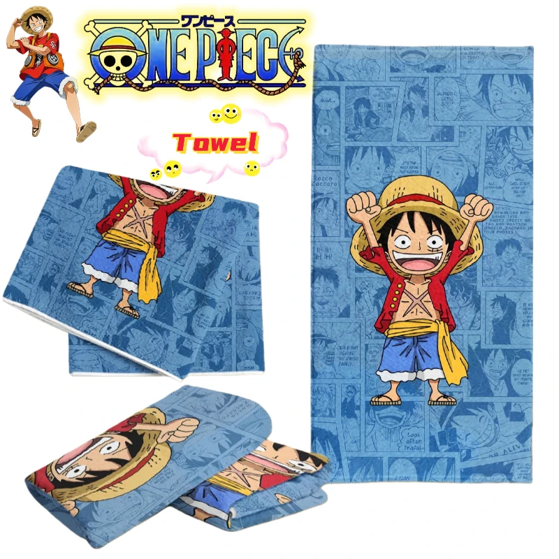 

One Piece Roronoa Zoro Portgas D. Ace Nami Anime merchandise Comfortable Soft Towel Teen Gym Running Sports Sweat-Wiping Towel