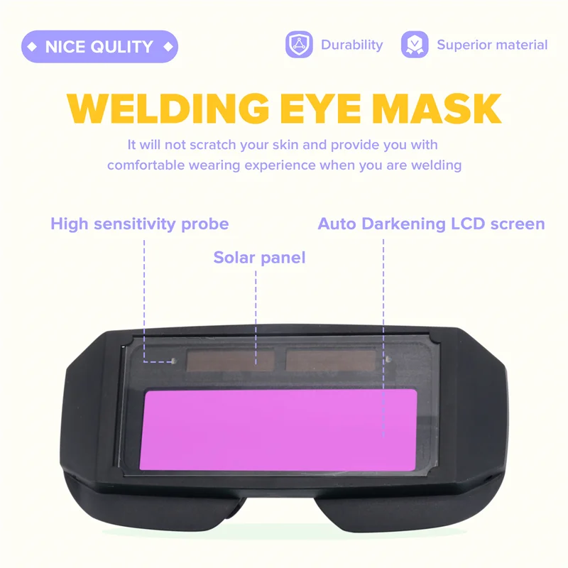 

A76K Welding Goggles Solar Powered Auto Darkening Welding Mask Goggles Welder Glasses With Elastic Headband And Storage Case