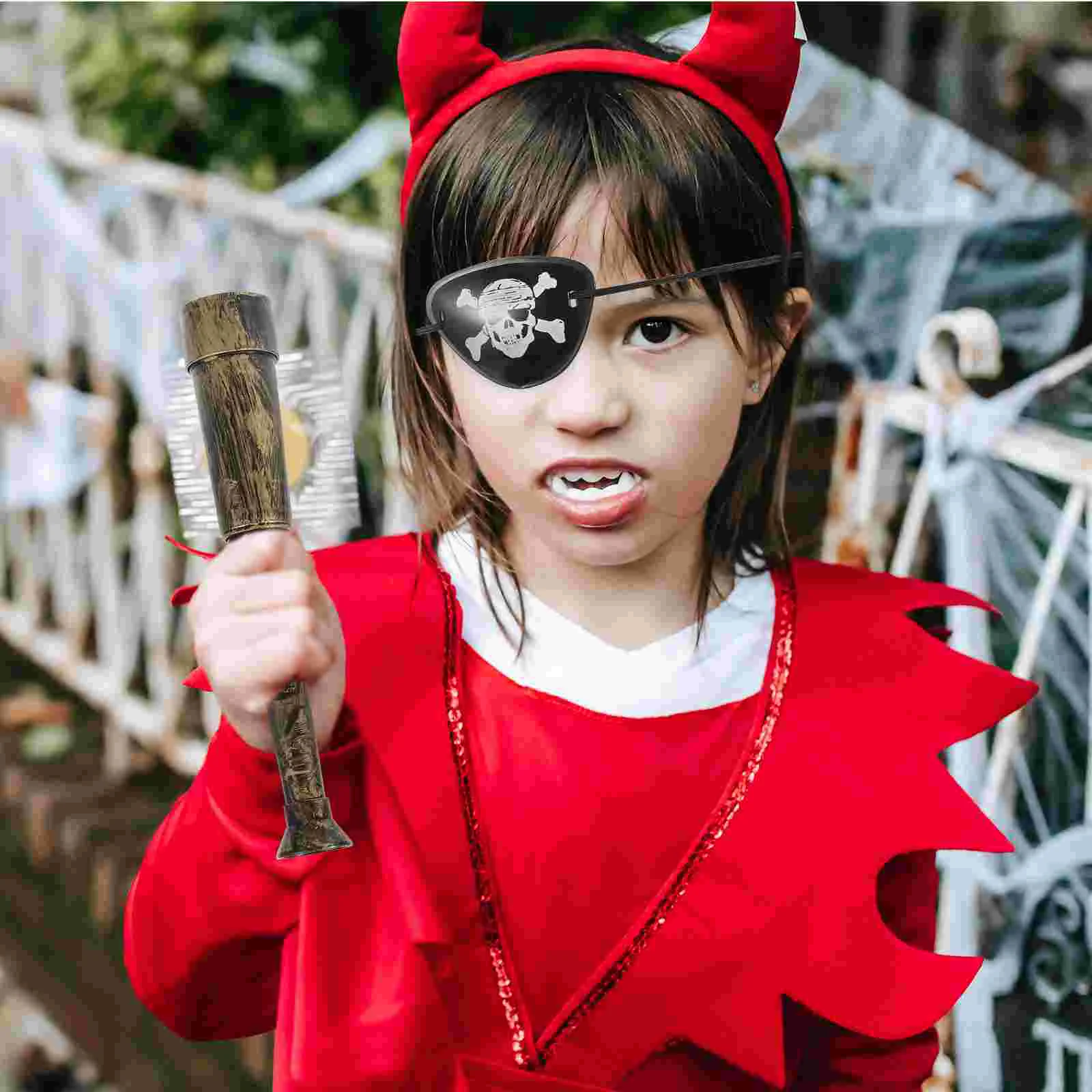 Halloween Toy Set Pirate Hook Harness Pocket Skull Props Telescope Costume Kit Supplies Girl Accessories Photo Cloth Cosplay