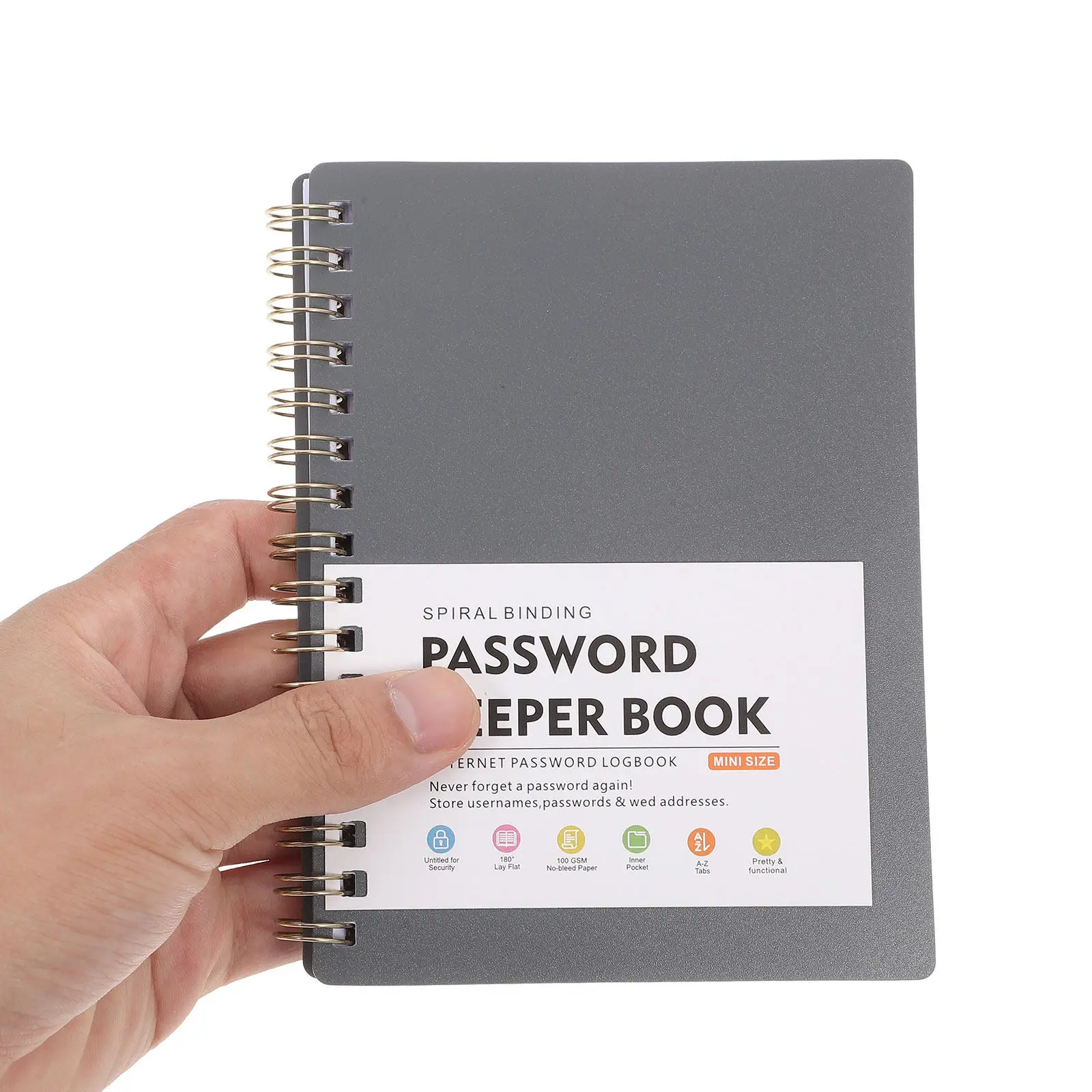 

2PCS Password Book A6 Password Organizer with Alphabetical Tabs - Spiral Bound Login Notebook for Website Accounts for Office