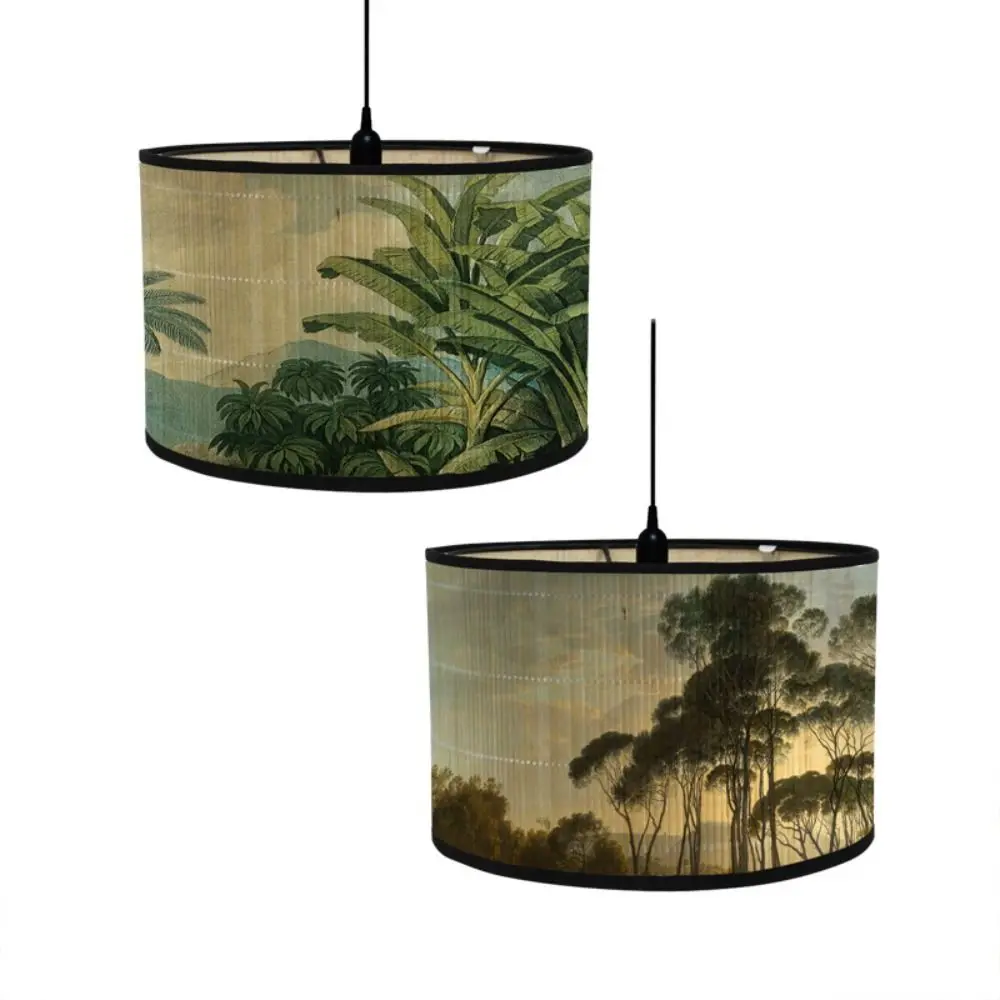Durable Bamboo Lamp Covers Home Decoration Retro Style Lampshade Indoor Lighting Lamp Shade Simple Chandelier