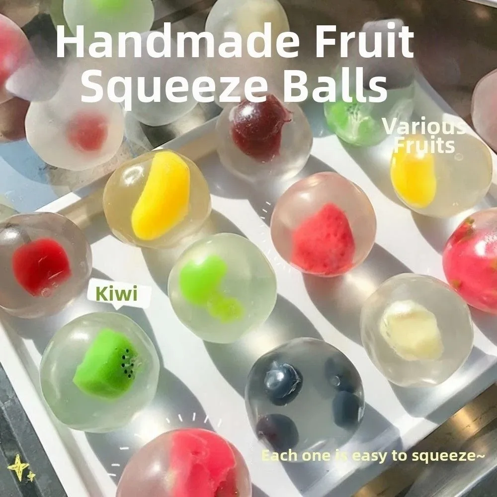Pelota Antiestrés de Mochi con Forma de Fresa, Suave y Moldeable, de la Serie Simulada de Frutas, para Alivio del Estrés, Sensorial y Sin Rebote