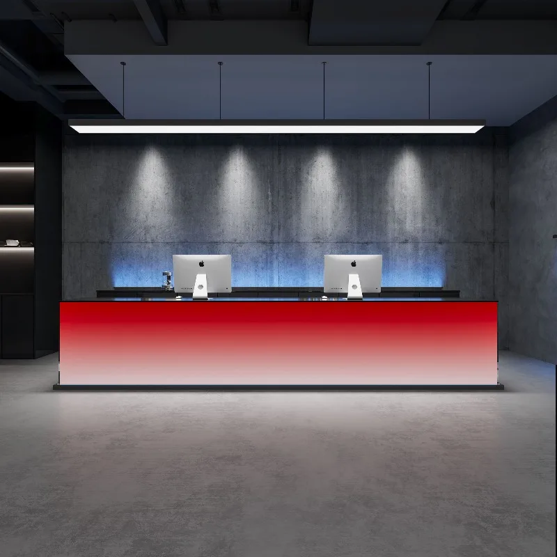 

Led Modern Reception Desks Restaurant Design Cashier Front Reception Desks Luxury Commericial Comptoir Magasin Furniture Office