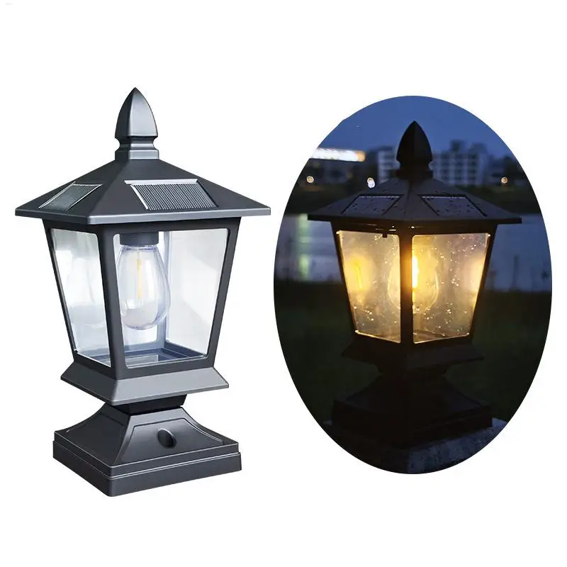 Luces solares impermeables para jardín, para villas, patio, farola, luz de poste rural para exteriores, lámpara LED.