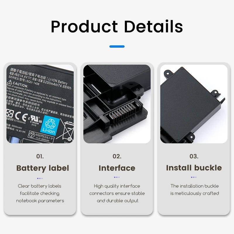 SQU-1406 Laptop Battery For hasee ThundeRobot 911 911-S1 S2/A/B/C/D/E/G S3 S5A S5T S6 T1 T2 T5 M1/2/3/4/5/6 F1 911GT-Y1/Y2/Y