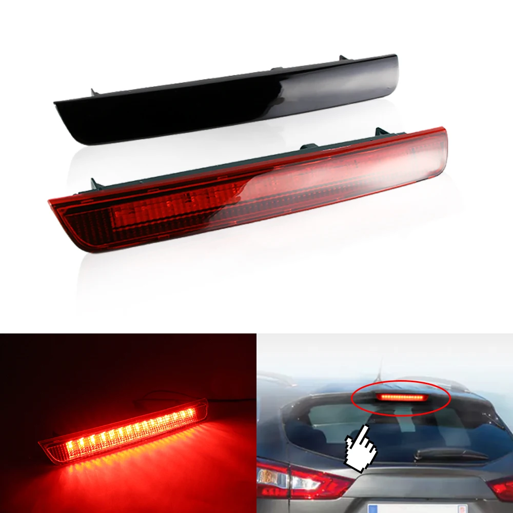 

1×for Nissan Qashqai J11 2013 2014-2021 - Third Brake Light LED 3rd High Mount Car Stop Lamp Rear Taillight Red Smoke Indicator