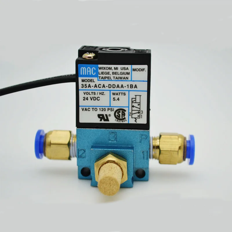 3 Way High Frequency Solenoid Valve 1/8 BSP NPT 12V 24V DC 35A-ACA/AAA-DDAA-1BA/DDBA/DDFA MAC Marking Dispensing Machine Valve