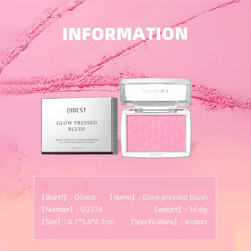 Tavolozza di fard monocromatico Rosa biancospino Tinta guancia Fard in polvere Trucco viso naturale Matte Peach Rouge Contorno Shadow Palette