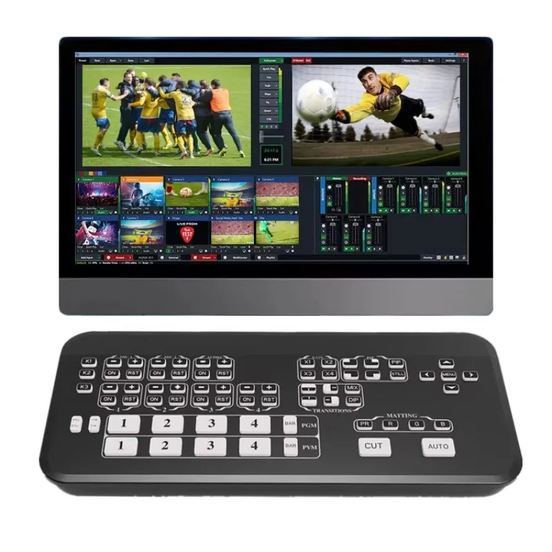 Multiformat Video Mixer Switcher 4 HDMI Inputs with USB 3.0 Live Streaming Video Switcher