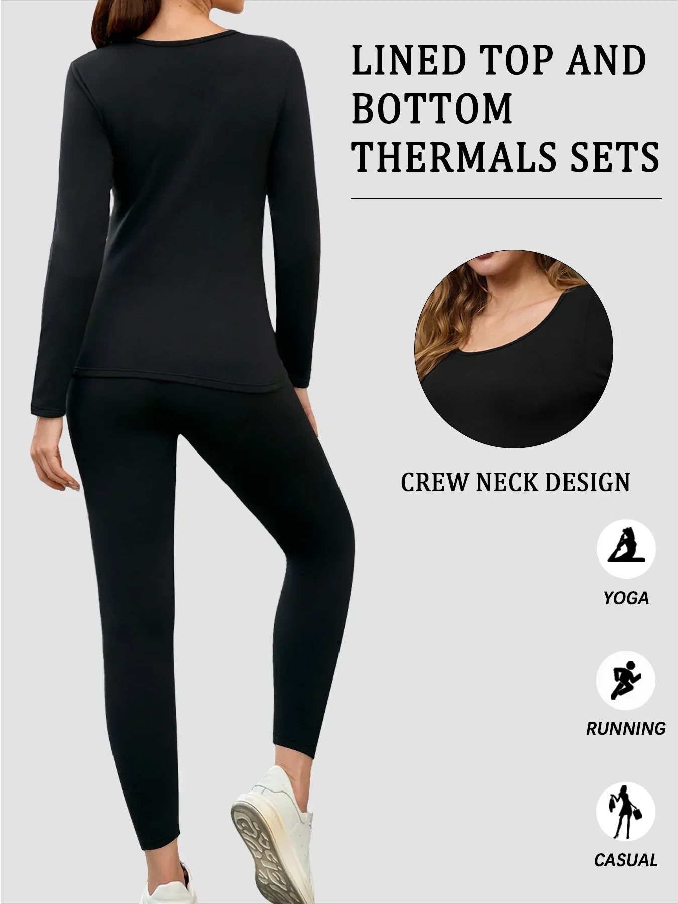 Ensembles de vêtements de détente d'hiver pour femmes – Sous-vêtements super doux avec doublure en polaire thermique et ensembles de pyjama doublés pour temps froid.