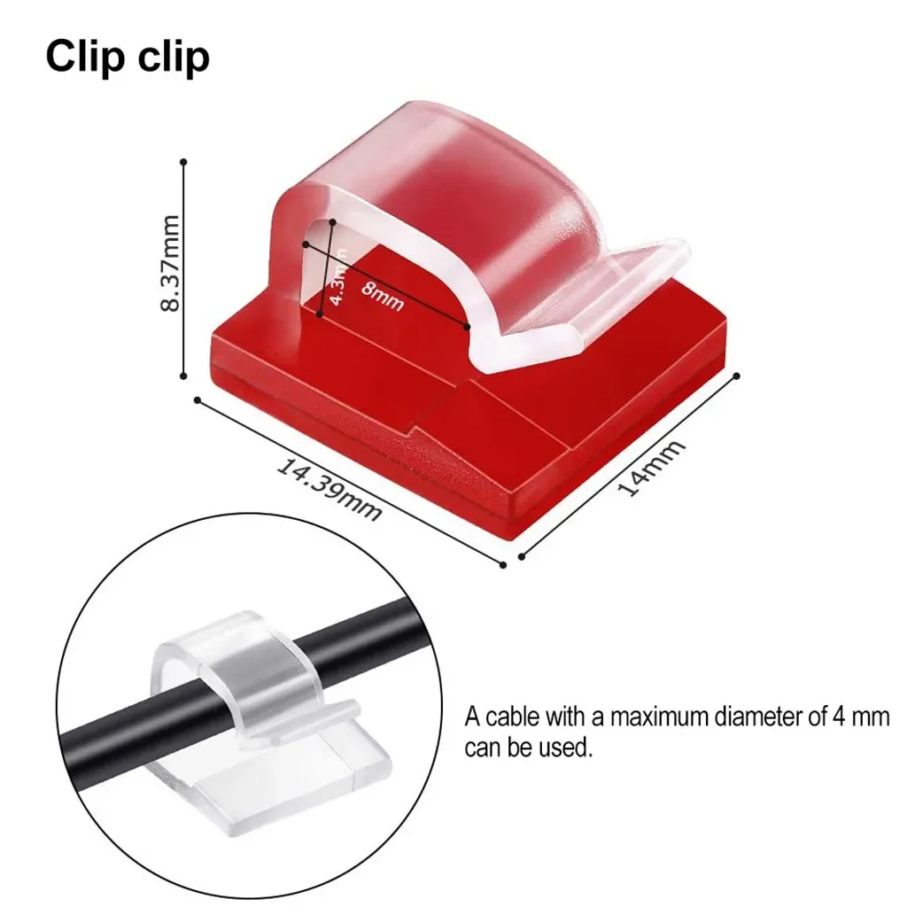 Cable Clip Wire Clips Self-adhesive Line Management Stickers Automotive Wire Clamp Accessories Fixing Wiring Electrical