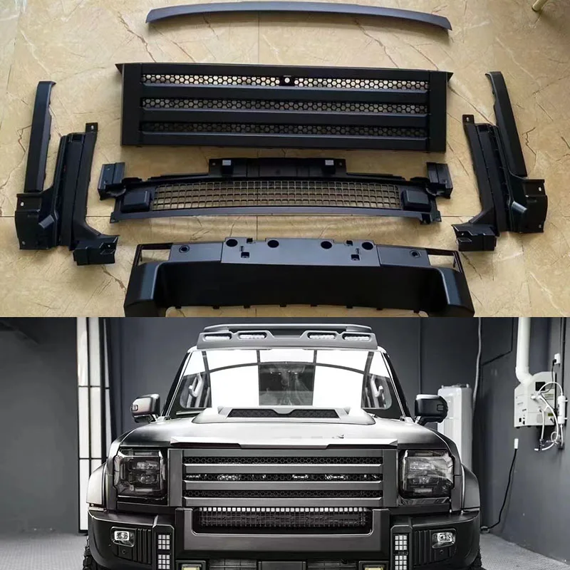 Car Front Bumper Grille Darth Vader Fit for JETOUR Traveler T2 2023-2024 Modified black Warrior Grille Kit Exterior Decorative