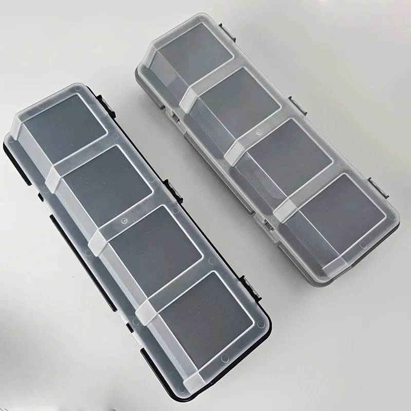 JUSTINLAU Four Grid Classification Screw Accessories Box Storage Box Electronic Hardware Accessories Diagonal Mouth with Cover