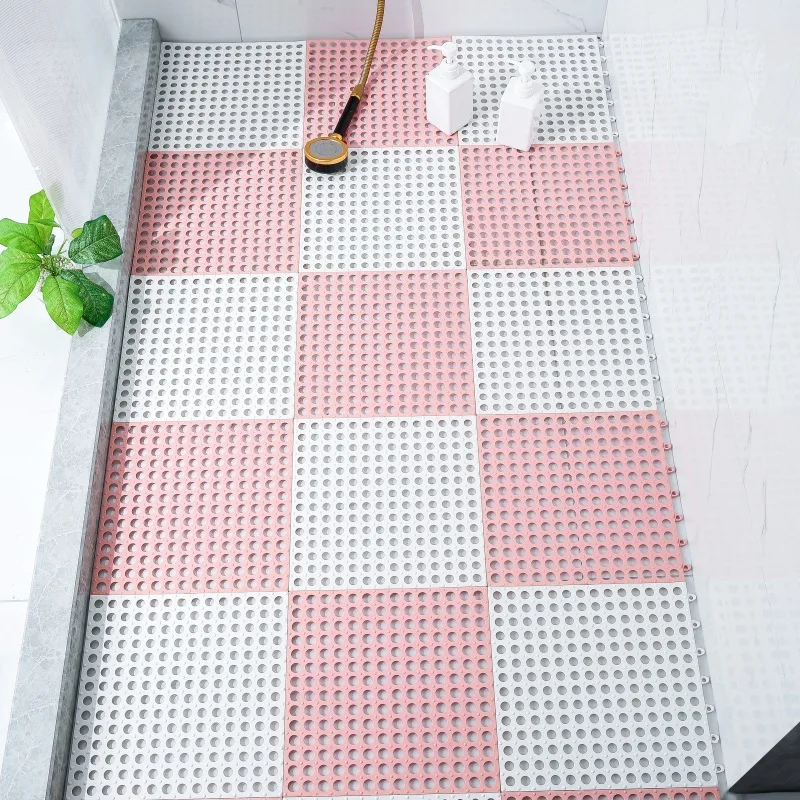 1 Non Slip Bathroom Mat, Waterproof Non Slip Carpet, Bathroom Carpet, Splicing Bathroom Floor Shower Mat