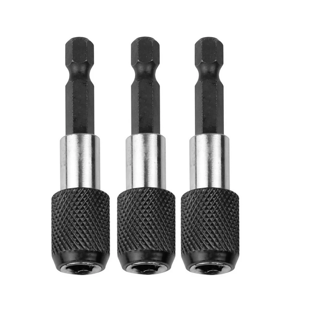 磁気エクストラストレングスドライバービットホルダー、六角シャンク、クイックリリースエクステンション、電動工具に適しています、3個