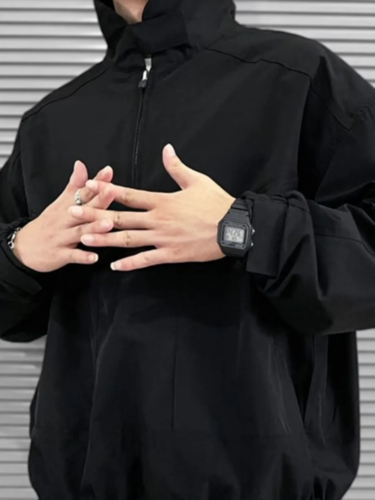 

Мужская толстовка на молнии с капюшоном, повседневная, свободного кроя, весна-осень, плотная, для подростков, модная, из полиэфирного волокна