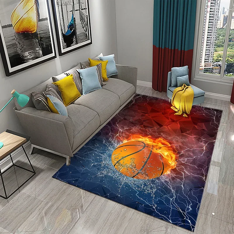 Basketball Pattern Carpet Home Decor Large Area Rugs for Teen Boys Playroom Bedroom Non-slip Floor Living Room Sofa Floor Mat #