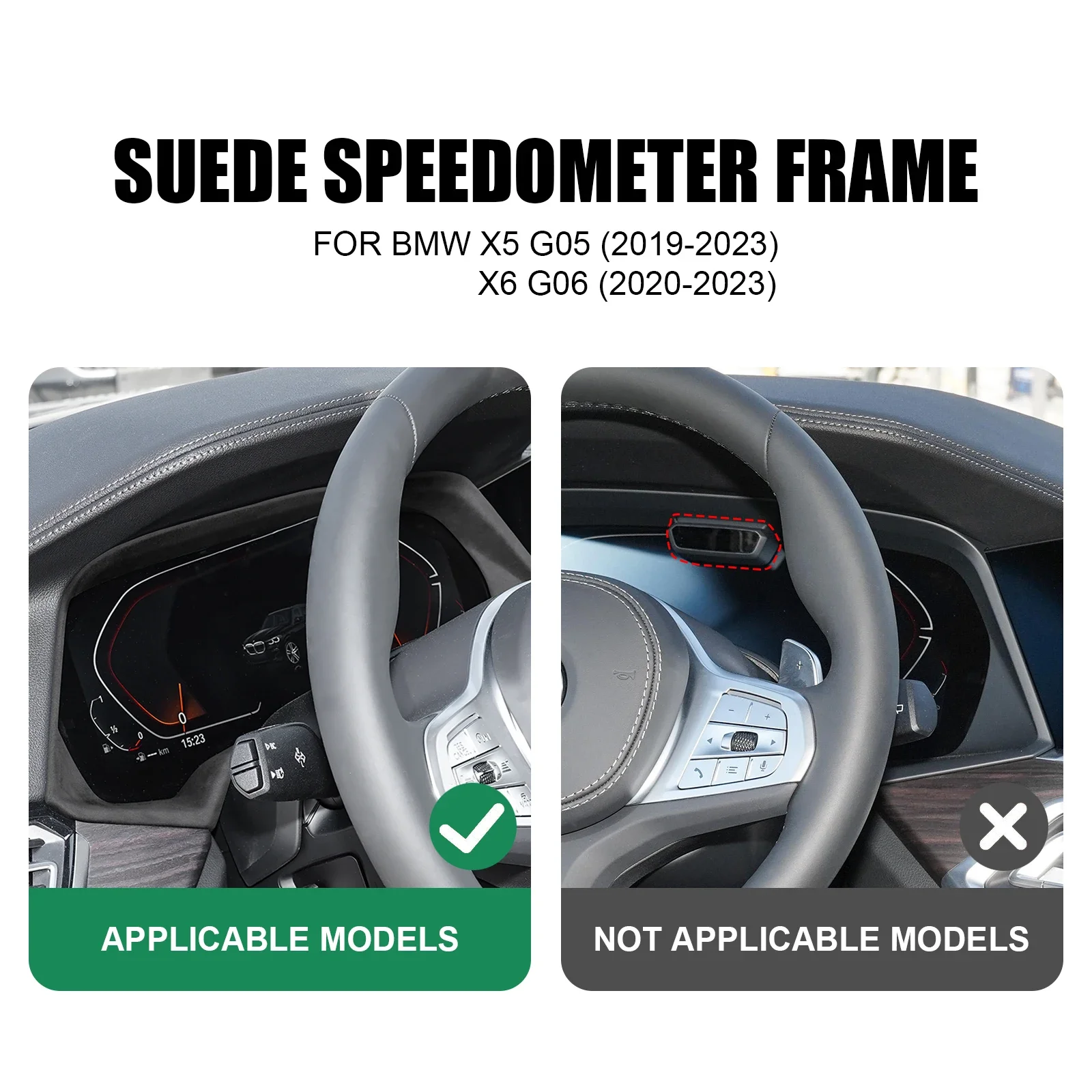 For BMW X5 X6 G05 G06 G07 Car Speedometer Dashboard Trim Frame Super Suede Cover Flannel Interior Decoration Accessories