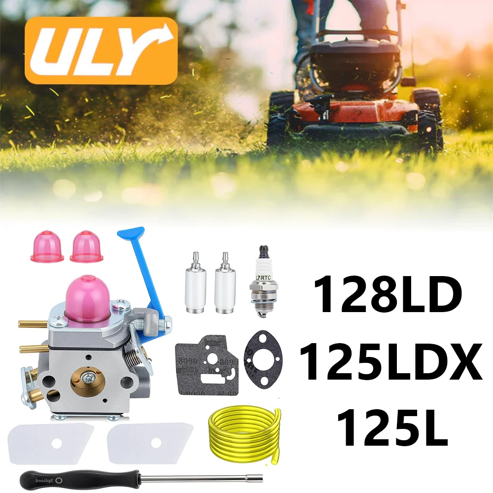 C1Q-W38 Carburetor Kit For Husqvarna 28cc 128L 128LD 128LDX 128RJ 125L 125R 125LDX Weed Trimmer Replaces 545081848 With Tools