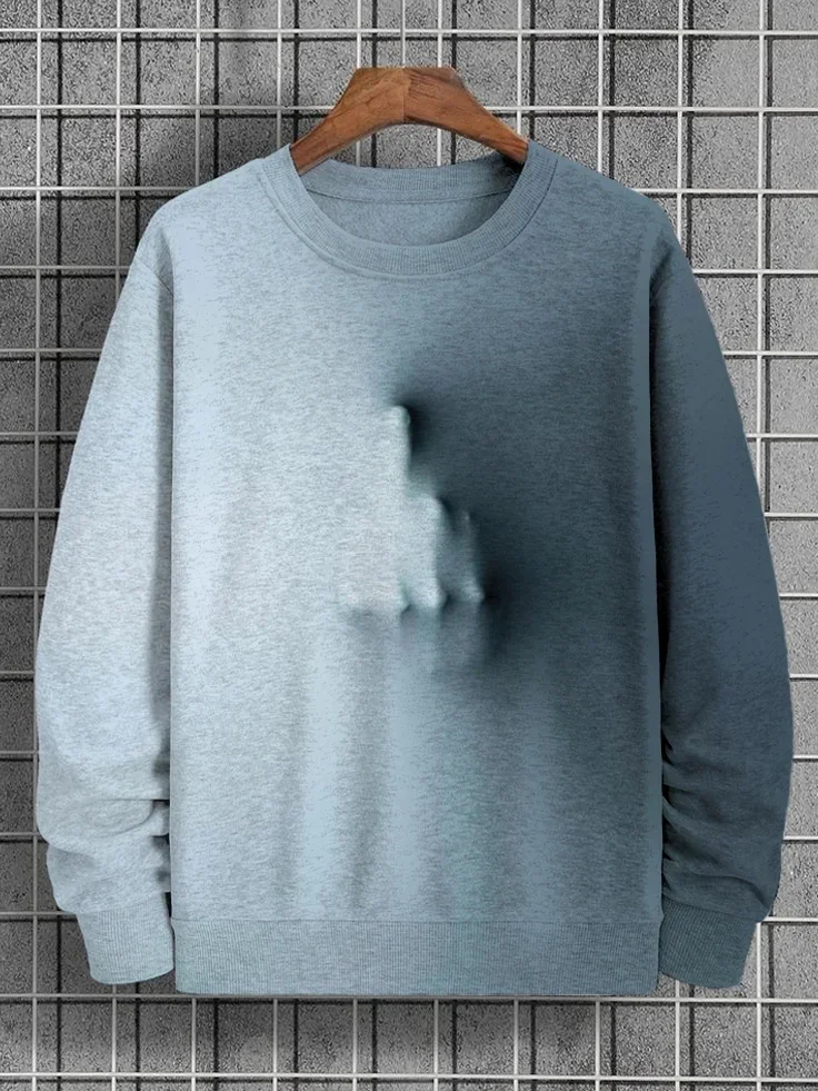 البوليستر فضفاض الرجال الخريف الجرافيك هوديس موضة جديدة اليد ثلاثية الأبعاد مطبوعة للجنسين بلوزات الذكور الملابس طويلة الأكمام البلوفرات #1