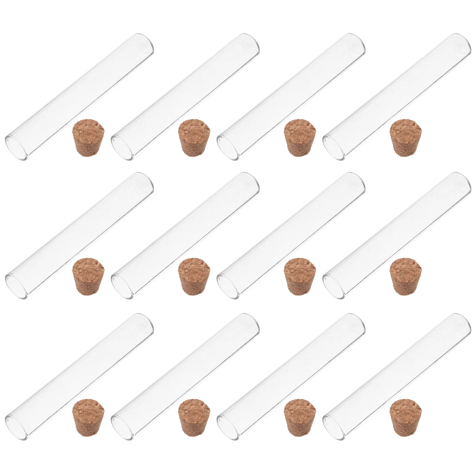 

40Pcs Clear Flat Bottom Glass Test Tubes Cork Stoppers Mini Transparent Vials for Aromatherapy Home Decor Crafts Scientific