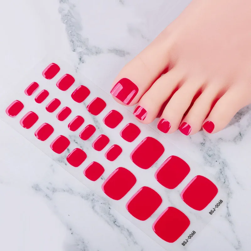 26 Porady U stóp Nail Wraps Czysty Kolor Pełna Pokrywa Półutwardzone Nail Art Żel Polish Manicure DIY Nogi Nails Deco Kobiety