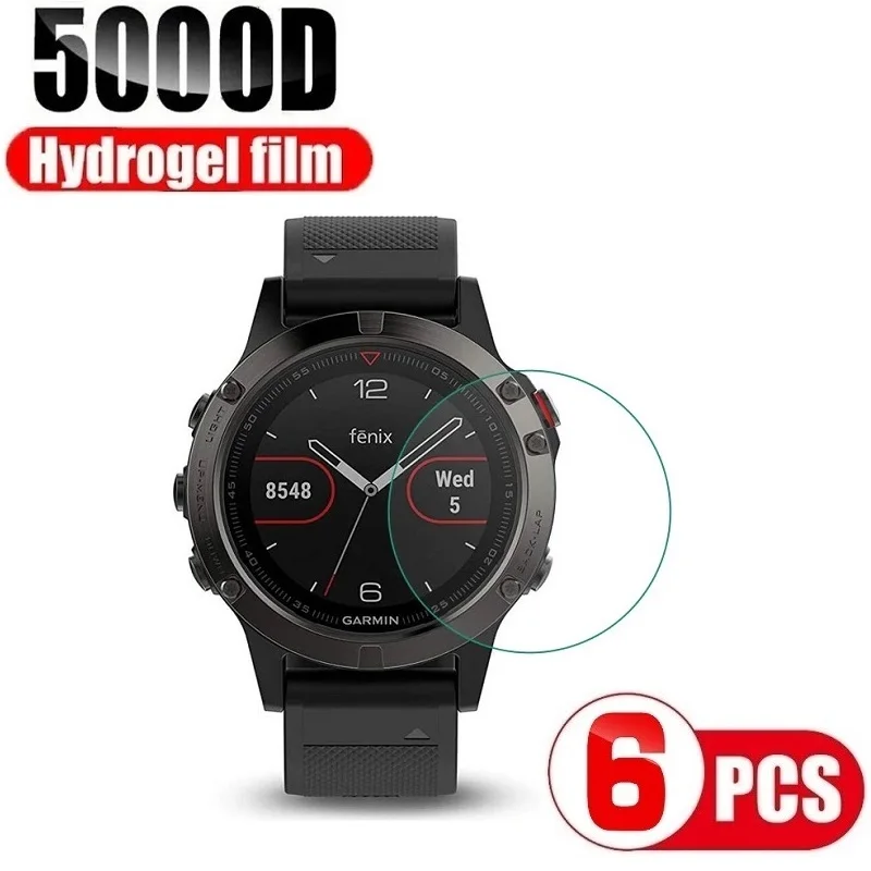 

6 Pack Full Hydrogel Protective Film for Garmin Fenix 7 7X 7S 6 6X 6S Pro 5 5X 5S Plus Screen Protector Protection Cover Foil