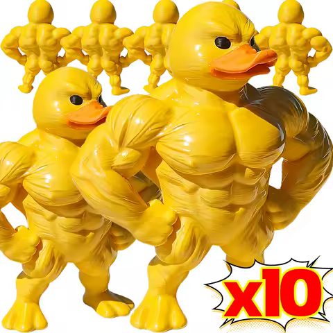 10/1PCS Big Muscle Duck Statue Funny 3D Printed Desktop Decoration Unique PLA Material Gift Idea Creative Office Home Ornament