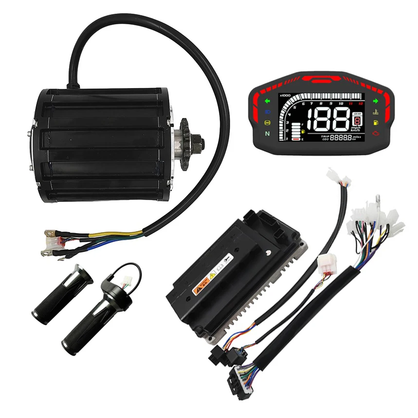 MOTOR 8000W Mid-drive BLDC Motor and Votol Controller EM-150 with DKD Display for electric motorcycle