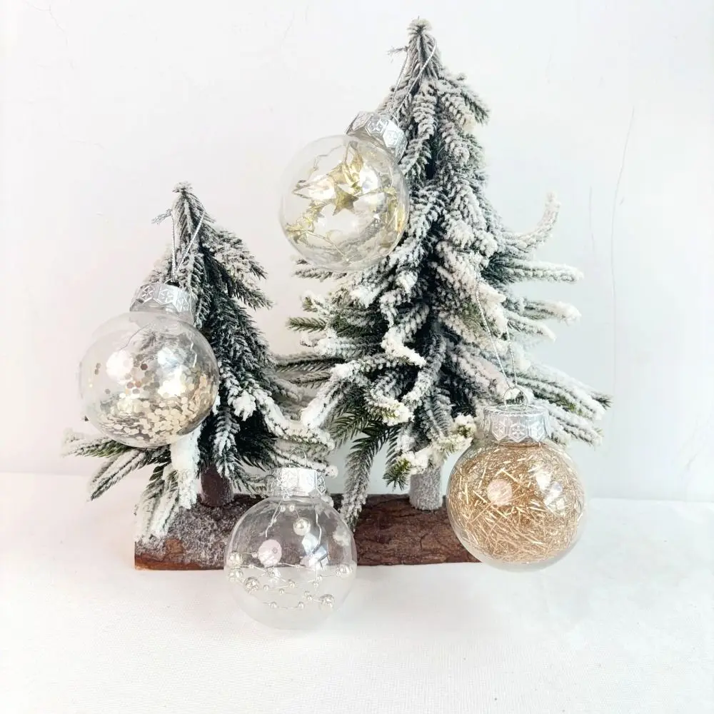 

6cm/8cm Clear Christmas Balls Pendant Shatterproof Round Christmas Hanging Balls Transparent Reusable Xmas Tree Pendants