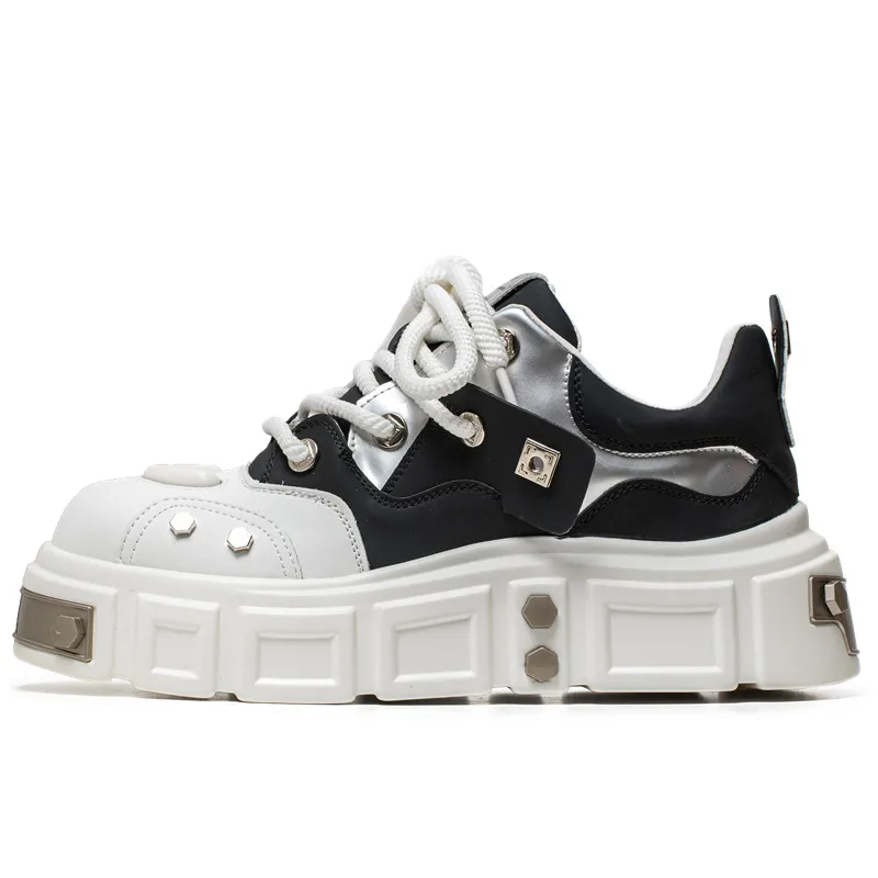 

Heavy metal sponge cake shoes, thick soled punk shoes, trendy brand motorcycle men's shoes