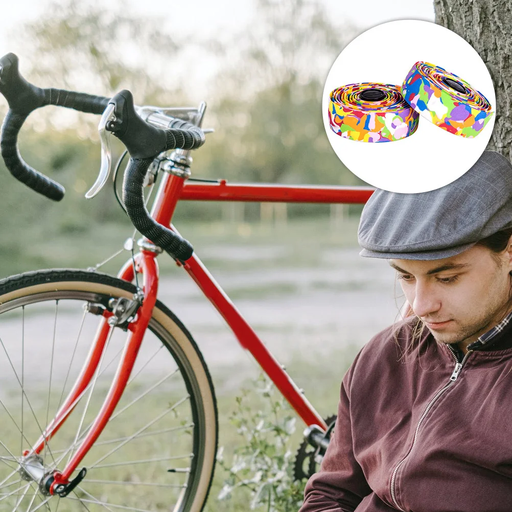 

1 Pair Mountain Bike Straps Shock Absorption Durable Anti-Skid Tape Bike Handlebar Protection Sponge Material Handlebar Ribbon