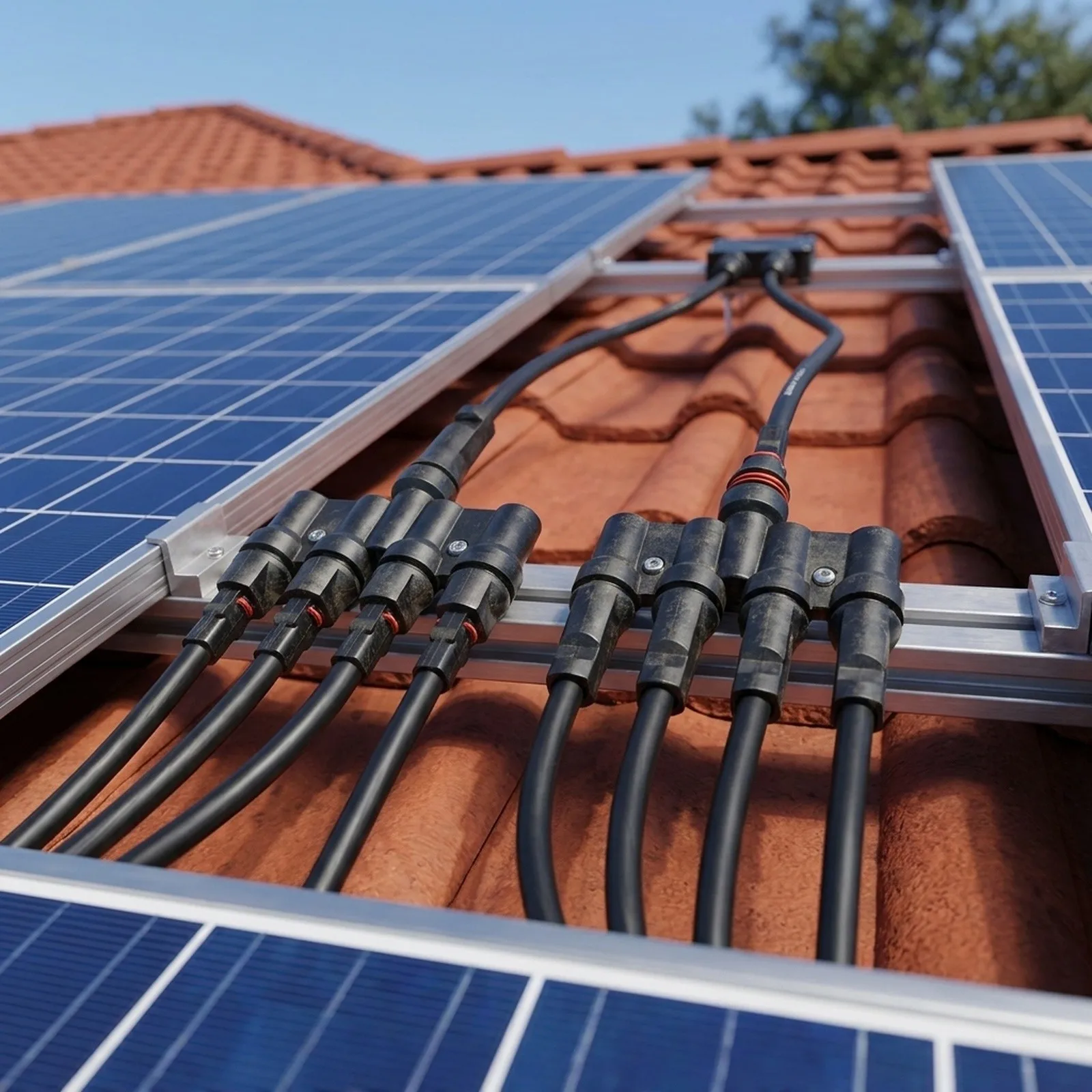 for solar Panel for solar Connector Connectors Four-in-one Fuse Holder Splitter PV Connectors 1 Pair for solar Cable 2.5/ 4/6mm2