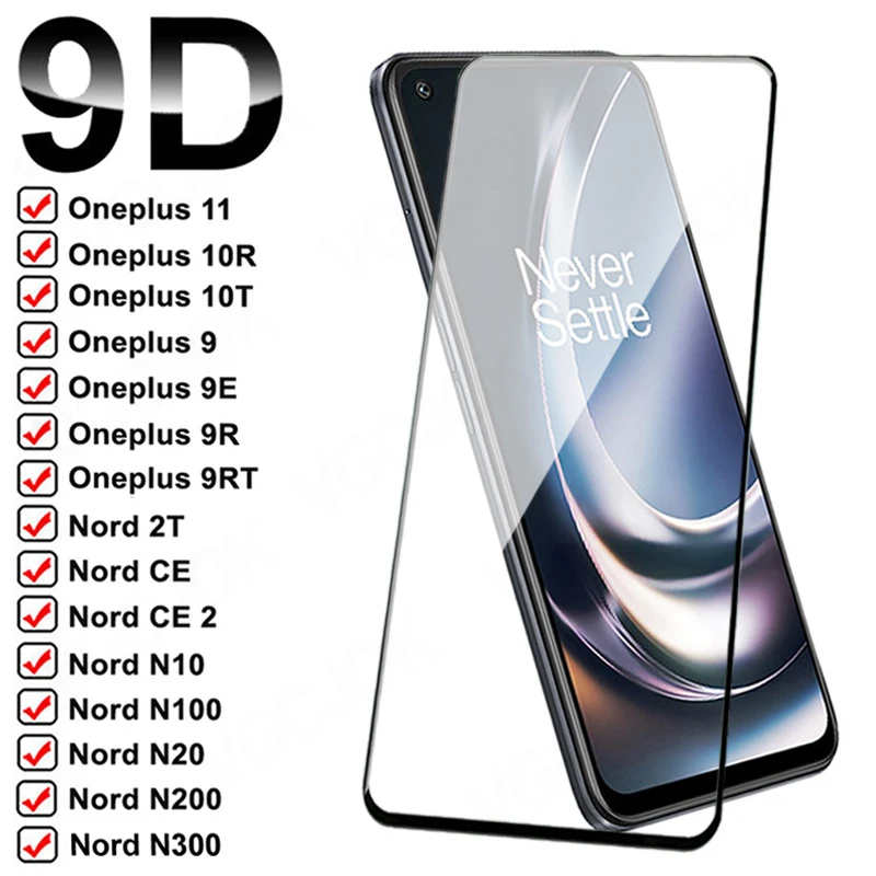 9D Safety Tempered Glass For Oneplus 7 7T 8T 9 9E 9RT 10T 10R 11 Screen Protector Nord CE 2 2T N10 N20 N100 N200 N300 Glass Film