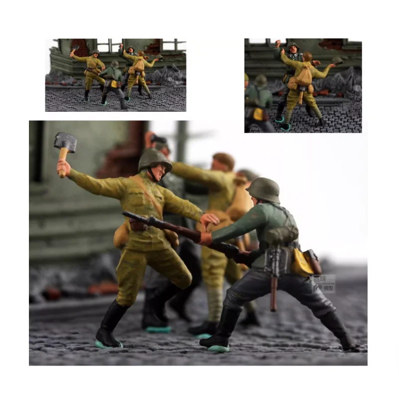 

1:72 Scale Resin Material Battlefield: German and Soviet Soldiers-4 Suitable For Tank Scenes Collectible Decorative Display