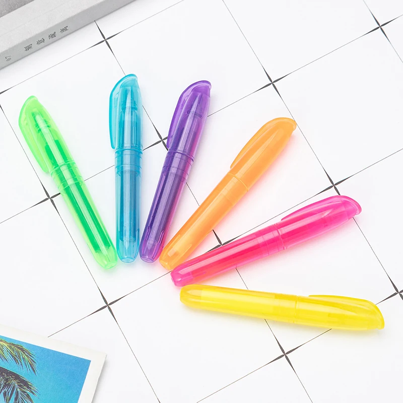 2Pcs High-quality Durable Candy-colored Highlighter Drawing Graffiti Pens Student Stationery Multicolor Single-head Highlighter