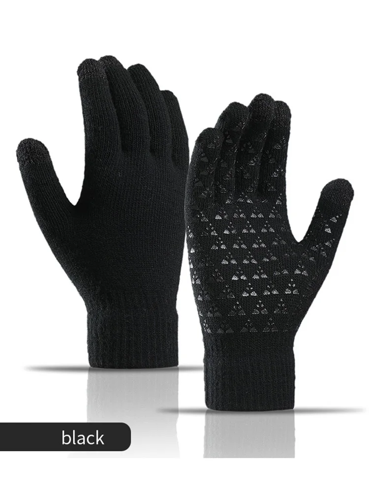 AliExpress NONE Winter Autumn Cycling Warm Gloves Men Women Driving Gloves Elastic Triangular Anti Slip Daily Travel Knitted Gloves for Couples