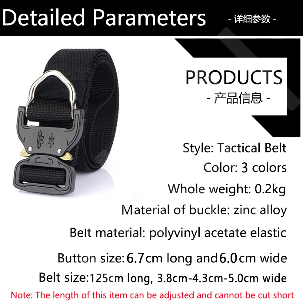 TUSHI 1.7 inch Army Tactical Belt Quick Release Military Airsoft Training Molle Heavy Duty Outdoor Shooting Hiking Hunting Belt