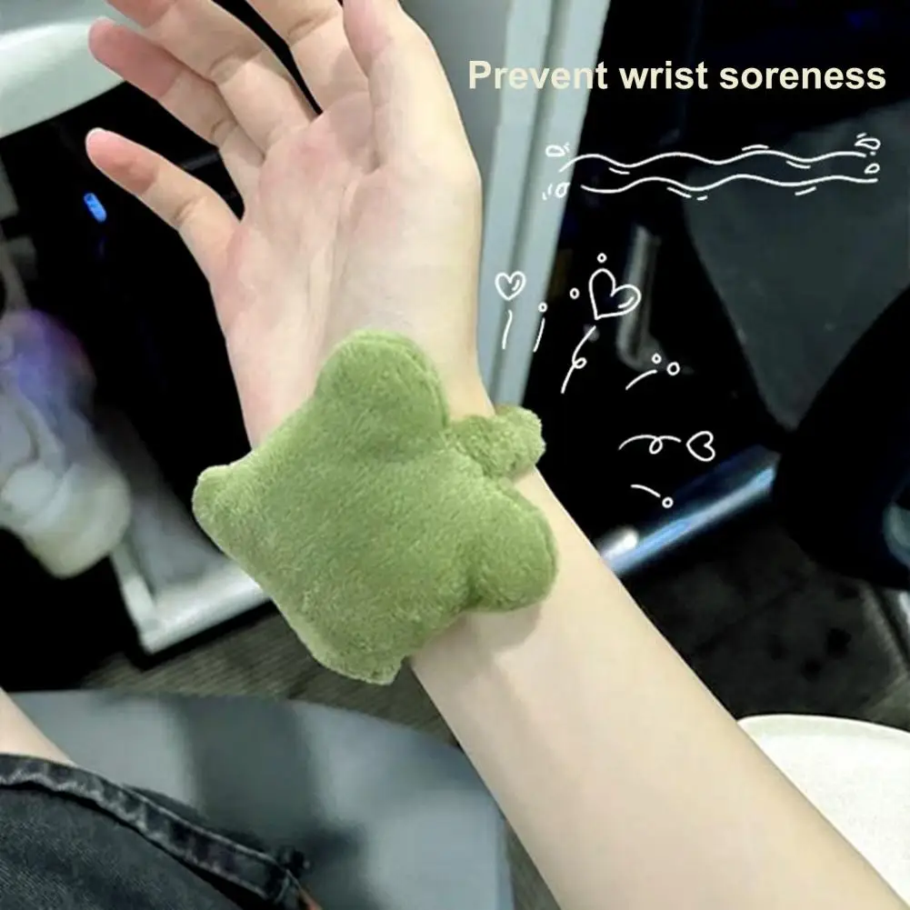 Wearable Women Mouse Wrist Rest Keyboard Wrist Support Cushion Elastic Band Gaming Pain Relief Wrist Pad Plush Pillow
