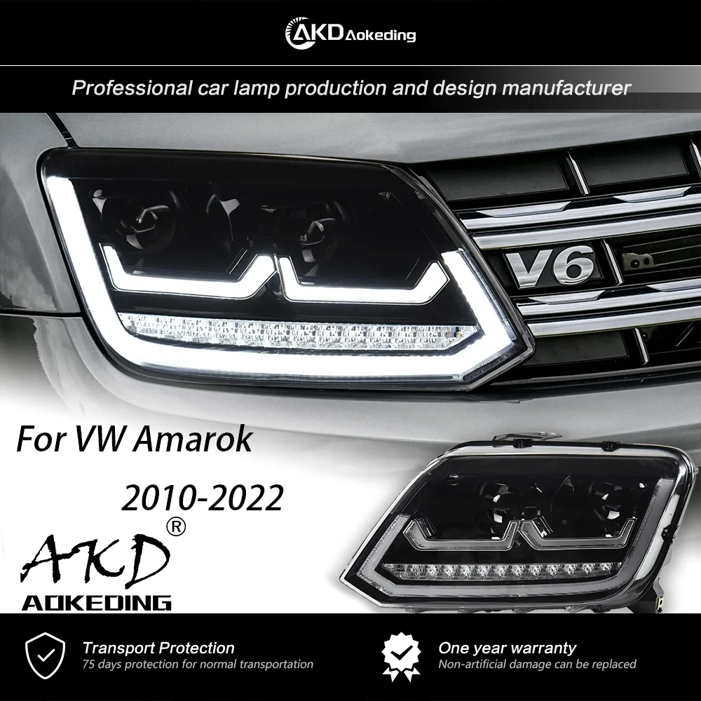 

AKD For VW Amarok 2010-2022 Head Lamp DRL H7 LED Bi Xenon Bulb Assembly Upgrade Dynamic Signal Auto Accessories