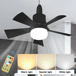 E27 Ceiling Fan with Light and Silent Electric Fan Ceiling Lamp With Remote Control Ceiling Fans Lights for Living Room