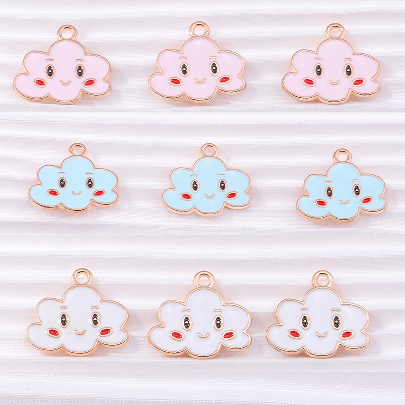 10 teile/los Cartoon Emaille Regenbogen Wolken Charms für Schmuck Machen Frauen Mode Tropfen Ohrringe Anhänger Halsketten DIY Handwerk Geschenk – Detail 9