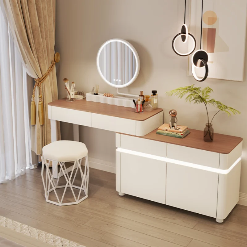 

Wood Simple Modern Dresser Chair Luxury Makeup Mirrors Dressing Table Storage Organizer Meuble Coiffeuse Bedroom Furniture