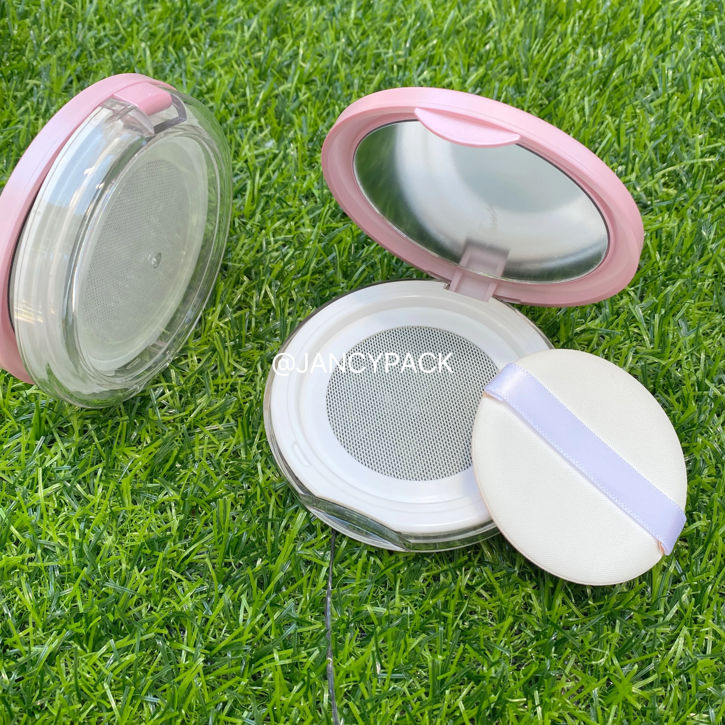 pink Portable Powder Case Empty Makeup Box Cosmetic Container Travel Size Containers Compact Powder