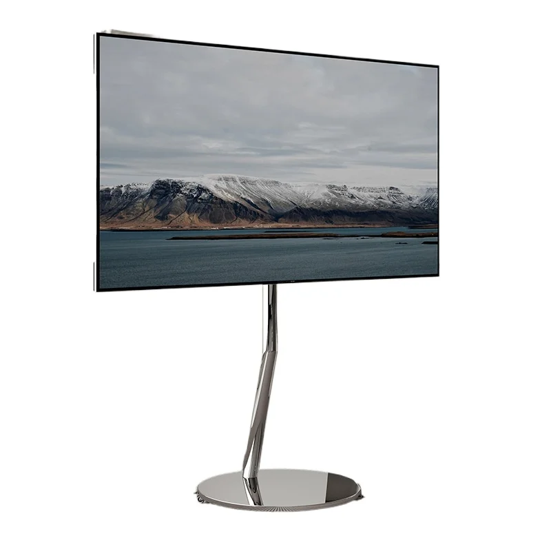 

TV floor bracket Silver wing pulley removable hanger Living room shelf 55 inch 65 inch 75 inch vertical TV cabinet