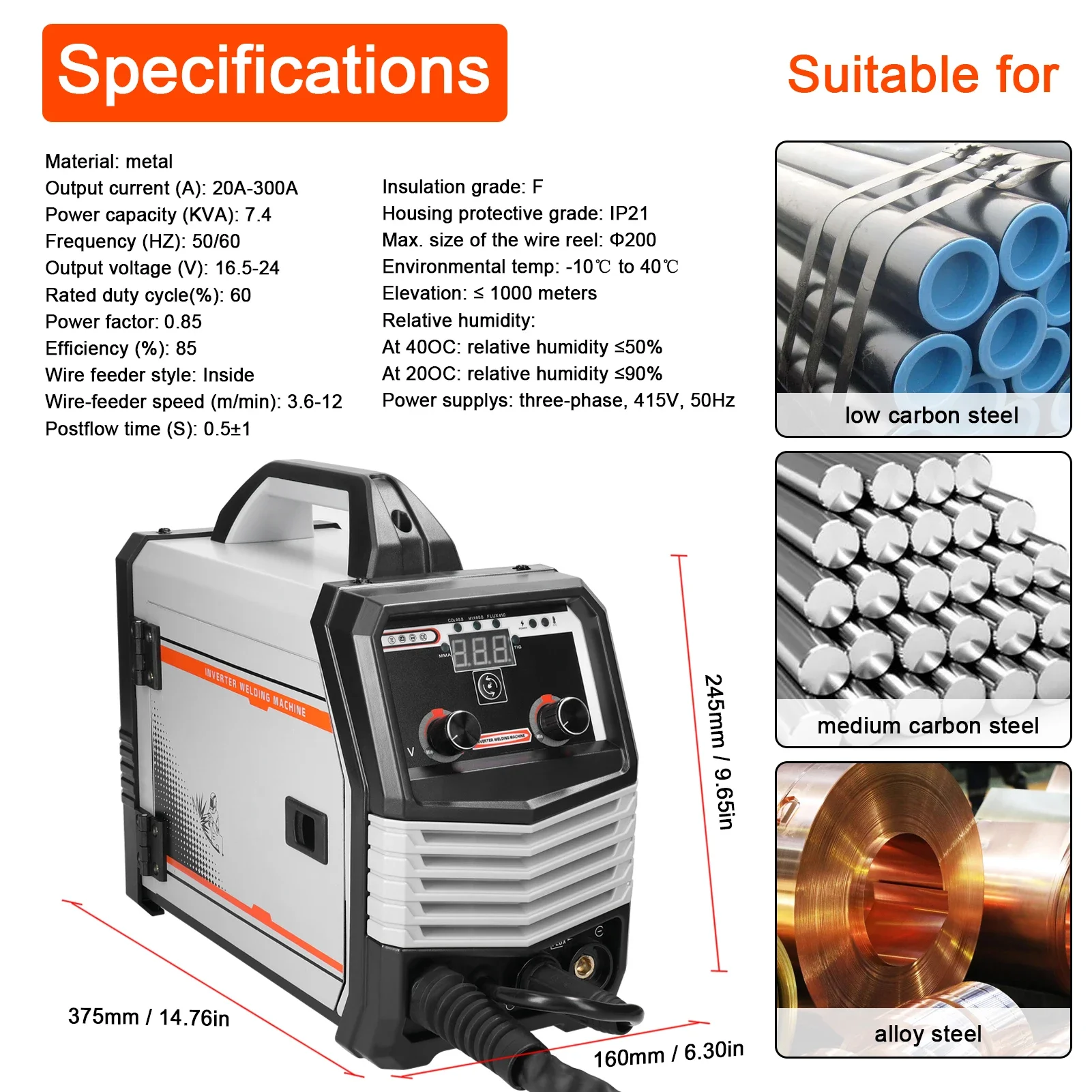 Multifunctional 4in1 MIG MMA MAG TIG-160C Inverter Welders Multipurpose Portable Electric Welding Machine Intelligent Welders