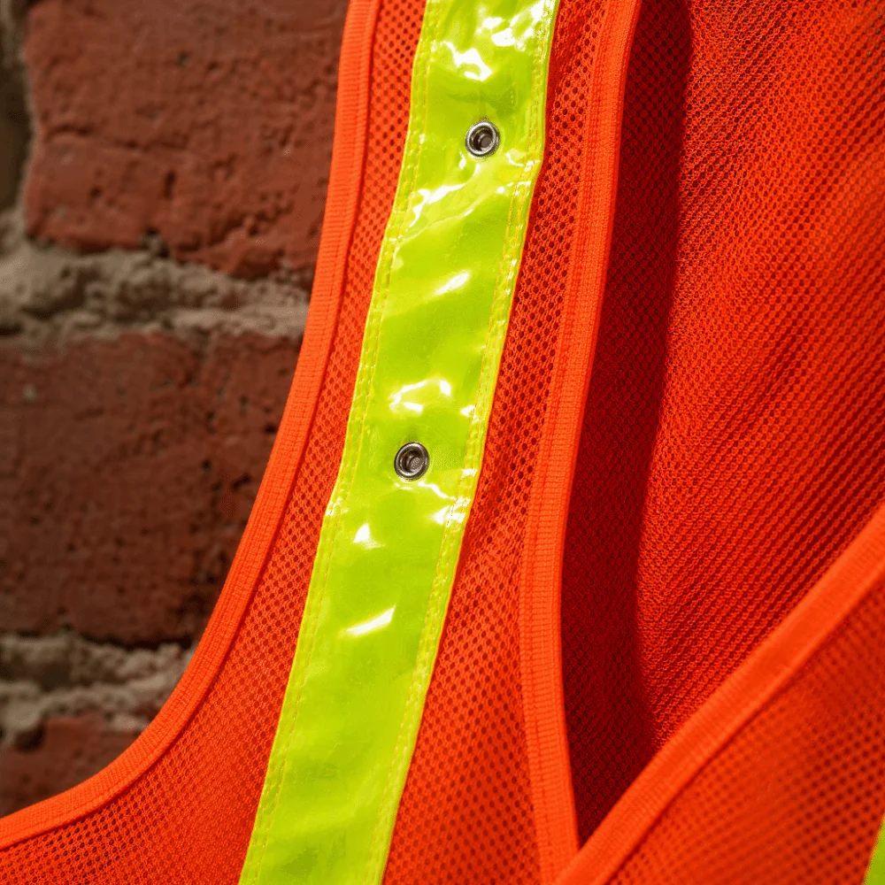 Mesh Fabric LED Safety Vest Reflective Strips Sleeveless Reflective Safety Vest Breathable LED Lights Protective Case