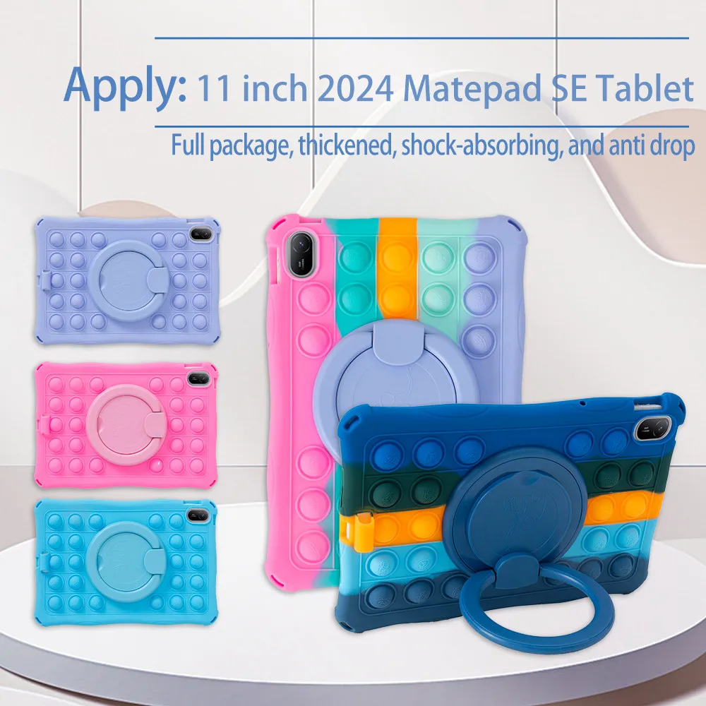 Tablet Case For Huawei MatePad SE 11 2024 SE 10.4 2022 Soft Bubble Silicone Kids Stand Cover