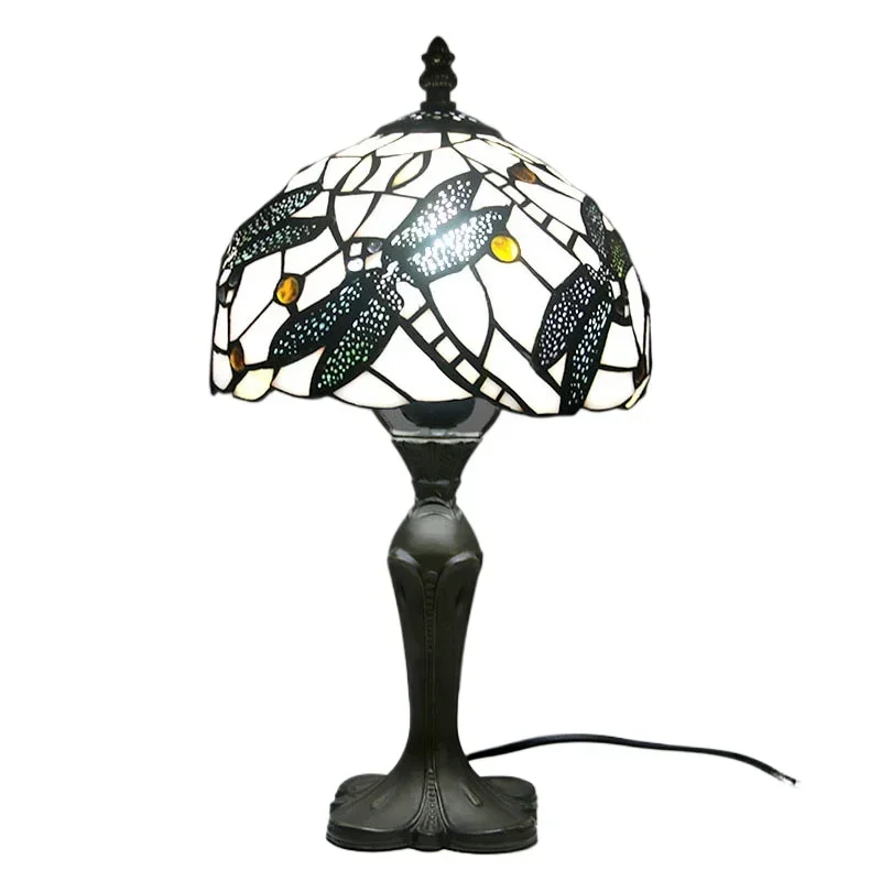 

8 inch 20cm Stained Glass Shade Tiffany Vintage Desk Lamp